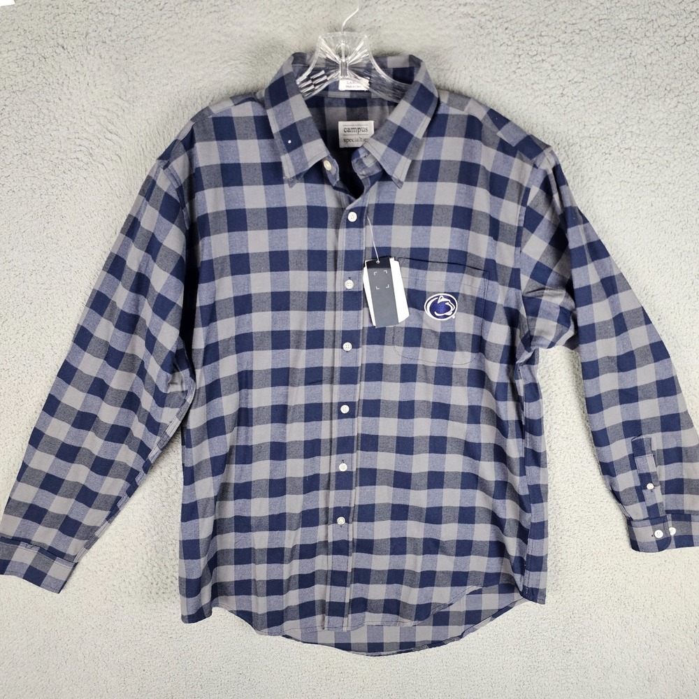 Penn State Nittany Lions Shirt Men Large Plaid Campus Specialties NCAA P81708PSU